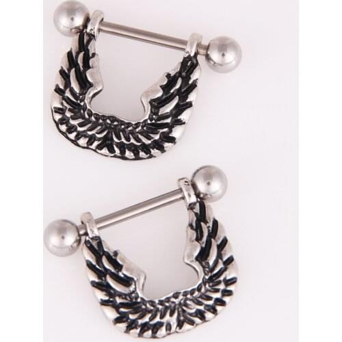 1 Pair Punk Wings Navel Ring Geometric Stainless Steel Belly Button Rings Women Barbell Body Piercing Jewelry