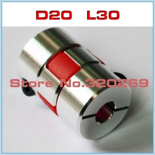 1pcs shaft coupling Flexible Jaw spider plum coupler D20 L30 4mm 5mm 6mm, 6.35mm, 7mm, 8mm 10mm 1/4" 8mm to 10mm