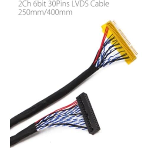 1Pcs LVDS Cable FIX-30P-S6 30pin Double 2 Ch 6-bit Dual 6bit LCD Panel Screen Cable Line