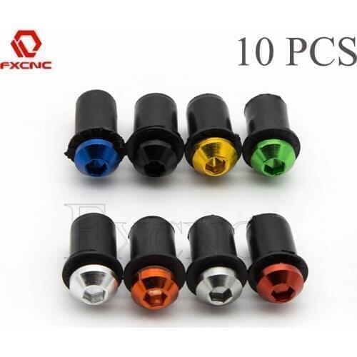 10PCS 5MM Universal Motorcycle Windscreen Fastener Nuts Screw Fairing Bolt For Honda CBR 125 300 600 900 954 929 1000RR CB GSF