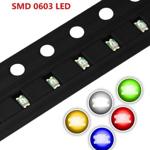 100PCS 0603 SMD LED diodes light yellow red green blue White Hot sale