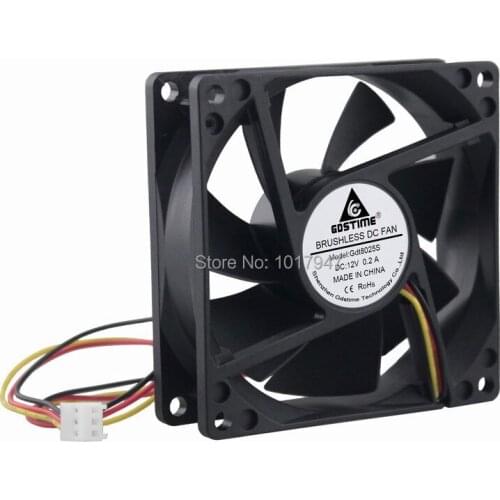 100Pieces lot Gdstime DC 12V 3Pin 8025S 80mm 80x80x25mm 8025S CoolingCooler Fan