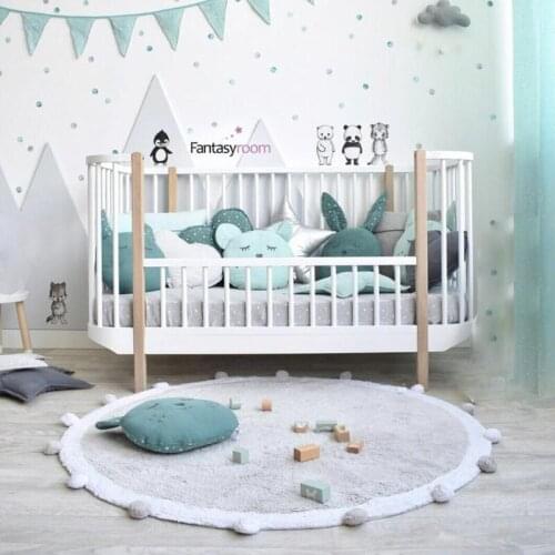 120CM Kids Crawling Mat Baby Game Pad Infant Play carpet Letter Pattern Floor Rug Round Soft Blanket Washable Room Decor DDZ003