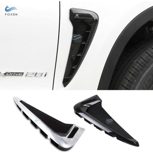 For BMW X5 F15 2014 2015 2016 2017 2PCS Side Wing Air Flow Fender Grill Outlet Intake Vent Trim