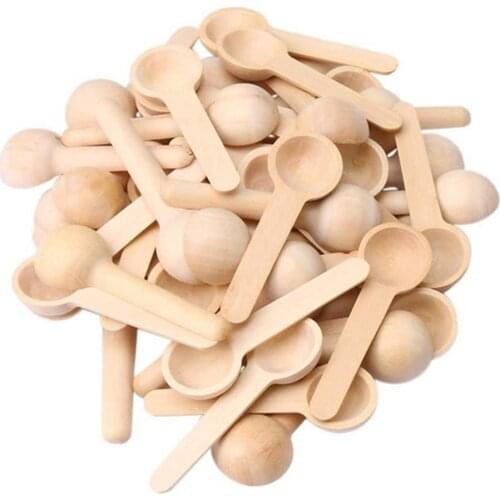 25Pcs Mini Nature Wooden Spoons Salt Seasoning Tool Honey Coffee Spoons Home Kitchen Cooking Spoons Tool