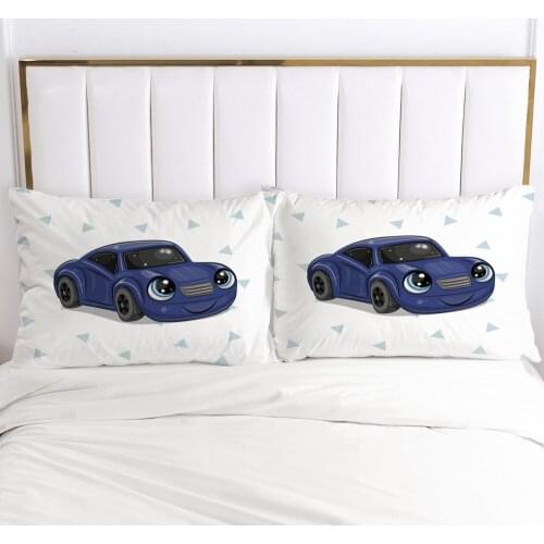 3D Printed Cartoon Kids Bule Car 100% Polyester Pillowcase Printed Home Decorative Pillowcse Pillow Cover Decoraion Bedclothes