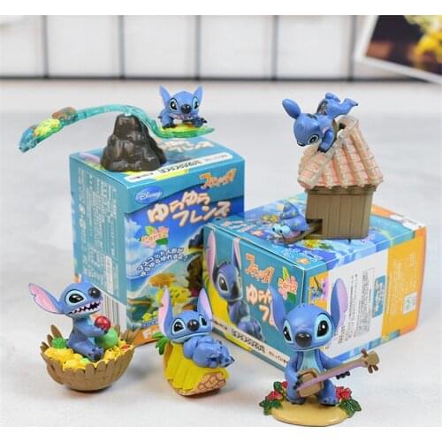 5piece/lot 5cm classical the cute stitch figures toys Lovely cartoon Miniature doll model toys with retail box