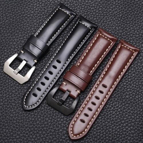 Watch Accessories 20 22 24 26mm Cow Leather Strap Bracelet with Pin Buckle For Panerai PAM 441 359 Series Watch Bracelet Chain