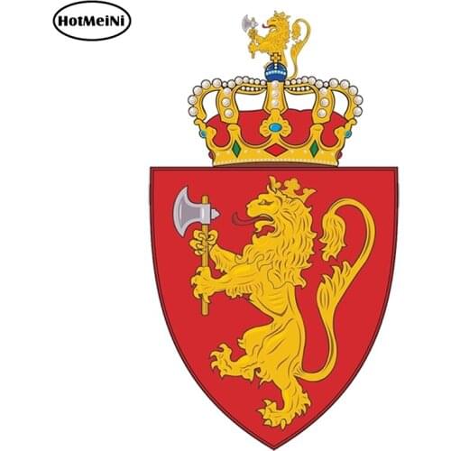 HotMeiNi 13cm x7.5cm Car Styling Norway Norwegian Coat of Arms Car Sticker Decal for Bumper Laptop Hard Waterproof Accessories