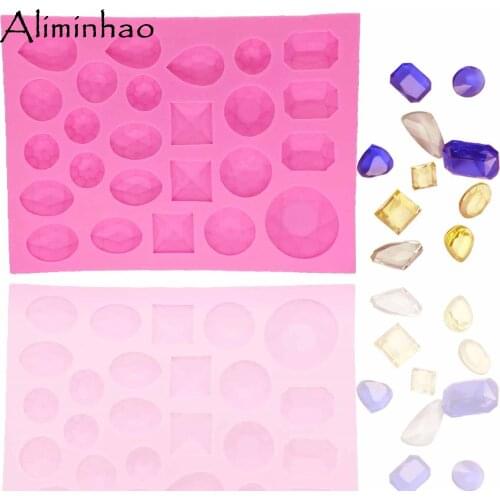 B1281 Many gem shapes silicone mold fondant cake decorating tools chocolate gumpaste mould