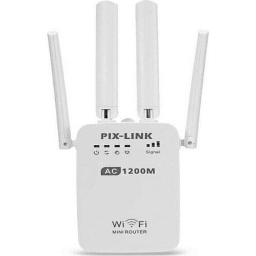 New Wireless AC 1200Mbps Router 2.4G / 5G WiFi Repeater Four High Gain Antennas Wi Fi Two RJ45 Ports Bridge Signal Amplifier