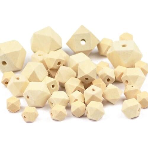 HGKLBB Natural Wooden Beads 10~20MM Geometric Loose Spacer Beads Jewelry for Making Handmake Necklace Bracelet DIY accessories