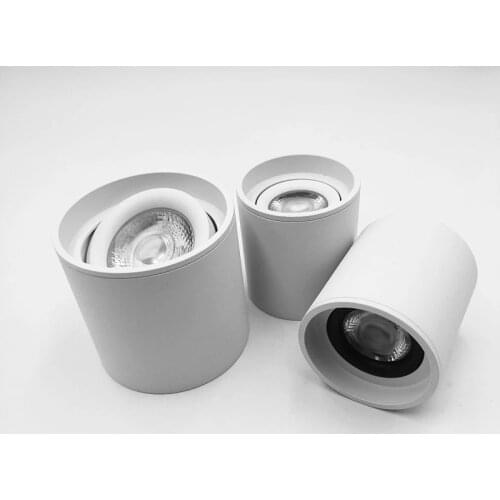 Cylindrical dimmable adjustable angle COB LED light, background ceiling light, indoor lighting, 7W/9W/12W/15W, AC85~265V