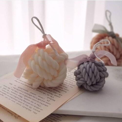 Two Size Wool Ball Candle Silicone Molds Candle Mold Coarse Yarn Ball Design Handmade Candle Making Wax Mold