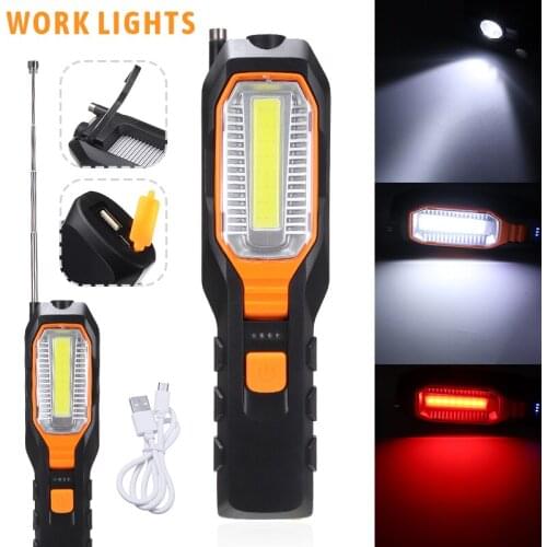 Energy Saving COB LED Work Light Magnetic Torch Professional Car Garage Inspection Lamp Angle Adjustable 300m Effective range