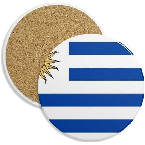 Uruguay National Flag South America Country Stone Drink Ceramics Coasters for Mug Cup Gift 2pcs