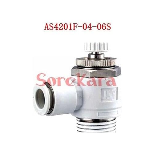 AS4201F-04-06S Speed Control Valve With One-Touch Fitting Elbow Type Lot Of 5 SMC Type