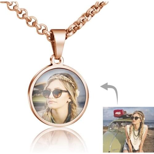 Personalized DIY Photo Woman Necklaces Gift for Anniversary Mothers Day Jewelry Fashion Customized Stainless Steel Pendant