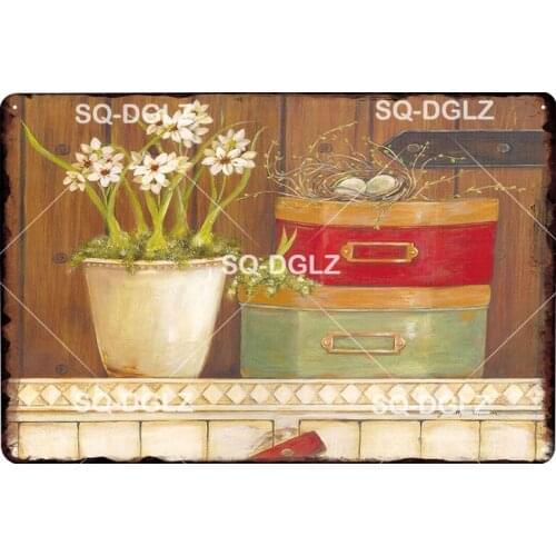 Oil Painting Flower Metal Sign Plaque Metal Vintage Decor Pub Bar Decoration Tin Sign Plate Poster Home Decor