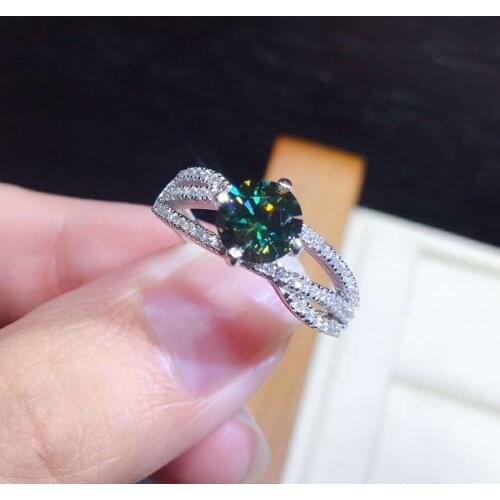 Solitaire 1ct Lab Moissanite Promise ring 925 Sterling silver Engagement Wedding Band Rings for women Bridal Jewelry Gift