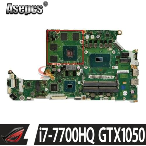 LA-E911P Laptop motherboard For Acer A715-71G original mainboard I7-7700HQ GTX1050
