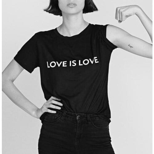 Love is Love letter printed T-shirt 100% cotton short sleeve funny letter cute top tees t shirts for girl boy friend unisex