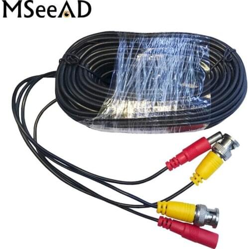 Copper 2 in 1 Extension Wire 18.3m BNC Video DC Power Extend Cables CCTV For AHD Camera DVR Video CCTV Camera Security System