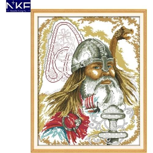 NKF An ancient hero figure style cross stitch Christmas stocking patterns needlepoint embroidery kit for home decoration