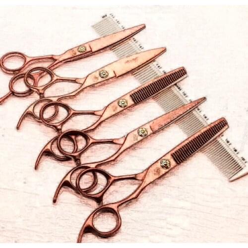 6 Professional Hair Salon Structure Scissors Set Cutting Barber Haircut Thinning Shear Scissors Hairdressing Hair Tools Scissors