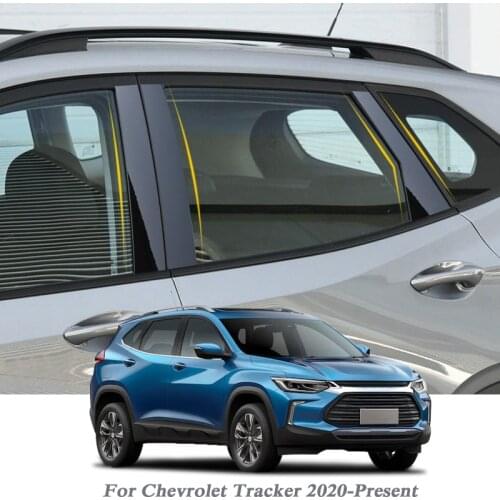 6pcs Car Styling For Chevrolet Tracker 2020-Present Car Window Trim Sticker Middle Column Stickers PVC External Accessories