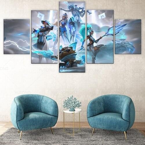 Damwon Game Champion Skin Wall Picture LOL Game Poster Nuguri Canyon Showmaker Ghost Beryl DWG Canvas Painting Home Decor Gift