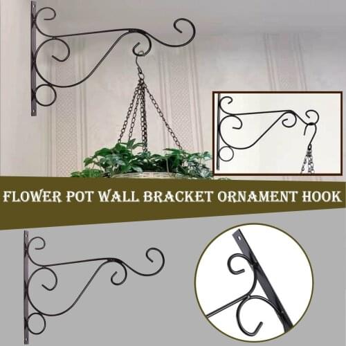 Wall Mounted Floating Shelves Indoor And Outdoor Wall Type Plant Pot Hanging Bracket Hanger Metal Hook Plant Flower Pot Rack