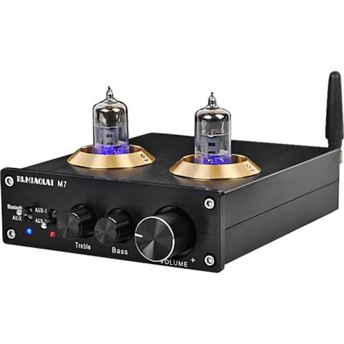 PJ.MIAOLAI CSRA64215 Bluetooth 4.2 ES9023 HIFI 6J1 Vacuum Tube Amplifier Stereo Preamplifier With Treble Bass Tone Control