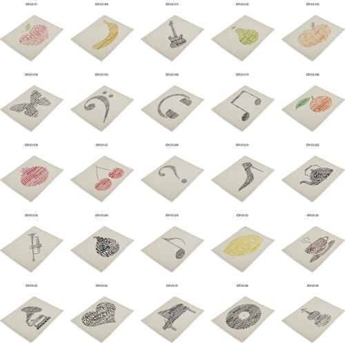 Abstract Print Pattern Coasters Individual Placemats Fruit Musical Instrument Decoration Placemat Dessous De Verre Drink Coaster