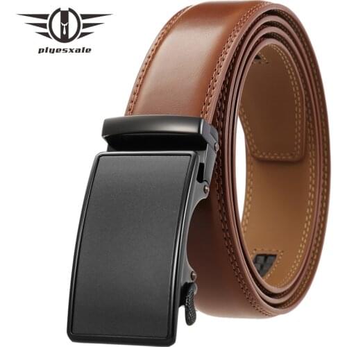 Mens Genuine Leather Belts Alloy Automatic Buckle Luxury Dress Formal Belt Fashion High Quality Brand Waist Belt For Men B301