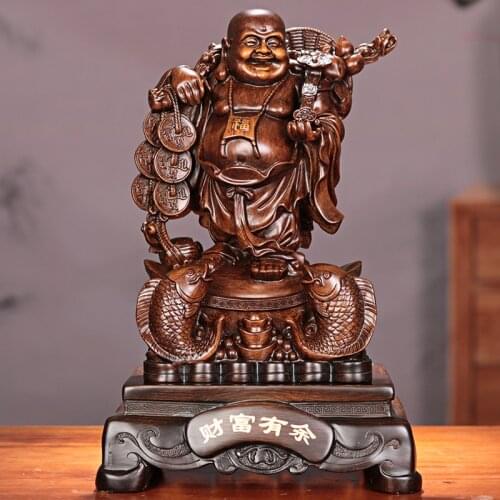 Lucky Maitreya Buddha Decoration Home Enshrines Big Belly Statue Living Room Laughing Buddha Crafts Housewarming Statues