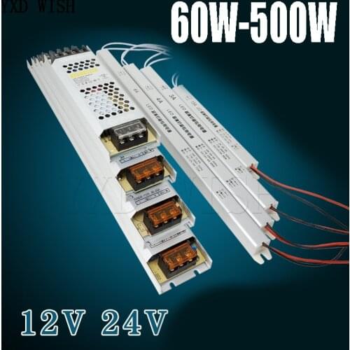 Ultra Thin LED Power Supply DC 12V 24V Lighting Transformers 60W 100W 150W 200W 300W 400W 500W AC190-240V Driver For LED Strips
