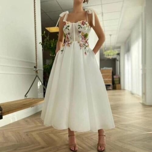 Vintage Prom Dresses Bohemian Flowers A-Line Tulle Party Gown Dress Christmas Dresses for Teens robes de cocktail