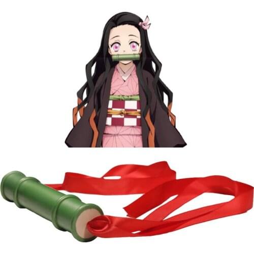 Japanese Anime Cosplay Demon Slayer Kamado Nezuko Sealing Stick Cosplay Props Halloween Accessories Bamboo Mouth Sticks