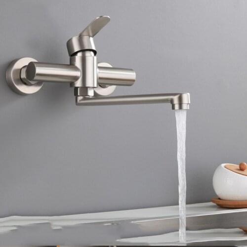 YOOAP Wall Mounted Bathroom sink Faucet 360 Degree Aerator Folding Water Wash Hot Cold Mixer Sink faucet for Kitchen toilet