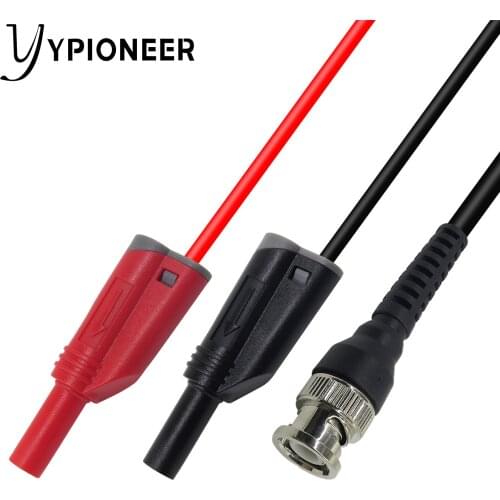 YPioneer P1010 BNC Q9 Male Plug to Dual 4mm Stackable Shrouded Banana Plug Test Lead Cable 120CM