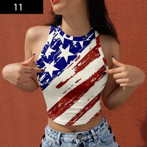 Womens Round Neck Basic Racerback Camisole Printing Sleeveless Crop Tank Tops