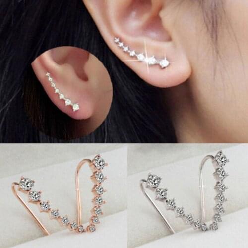 1 Pair Fashion Stud Earrings for Women Long Dipper Zinc Alloy Ear Clip Party Jewelry Accessories Girls Gifts