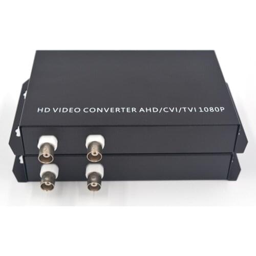 1080P HD TVI CVI AHD 2 Channels Video to Fiber Optic Media Converters RS485 - For 1080p 960p 720p CVI TVI AHD HD Video camera