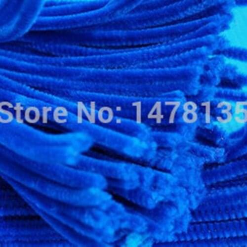 200pcs/bag 12" x 6mm Wholesale blue Chenille Stems Pipe Cleaners Craft DIY Wedding decoration 007002013