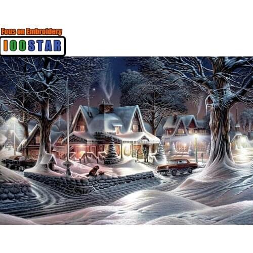 3D Diy Full Square/Round Diamond Embroidery Diamond Painting Christmas Pictures Rhinestones Diamond Mosaic Night View Night View