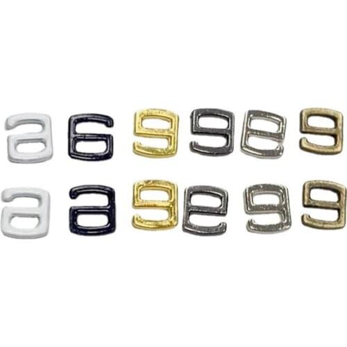 50pcs Metal Tiny 3x4mm 9 Shaped Buckles Sewing DIY Patchwork Clothes Mini Doll Buttons Slider 6 Colors