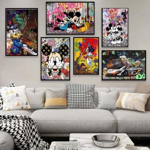 5D Diamond Painting Disney Art Luxury Mickey Mouse and Donald Duck Fashion Diamond Embroidery Cartoon Home Decor Wall Picture