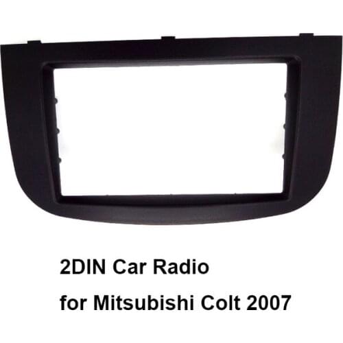 High quality free shipping 2DIN Car Radio Fascia for Mitsubishi Colt 2007 stereo facia frame panel dash mount kit adapter trim