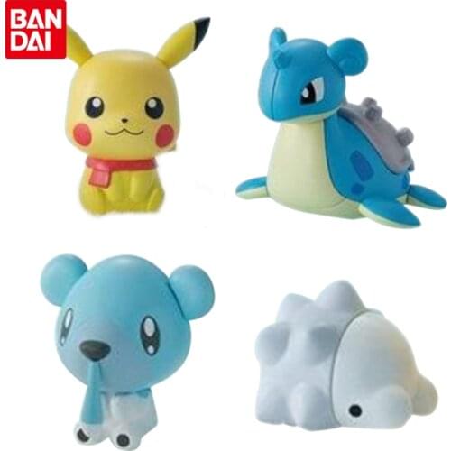 Bandai Genuine Gashapon Toy Model Pokemon 11 Series Pikachu Cubchoo Snom Lapras Doll Toy Collections